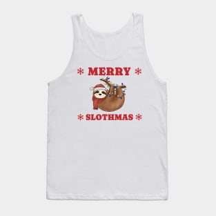 Merry Slothmas Christmas Lights Tank Top